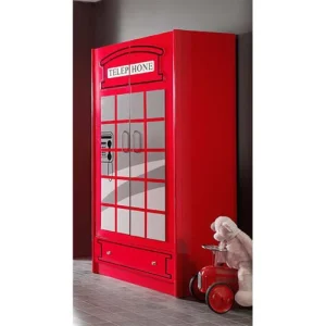 Vipack Armoire 2 Portes London Rouge 12