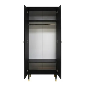 Bopita Armoire 2-portes Noir Mat En MDF Et Panneaux De Particules 10