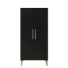 Bopita Armoire 2-portes Noir Mat/naturel En Panneaux De Particules Et Hêtre 22