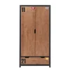 Vipack Armoire 2 Portes Noir Naturel 20