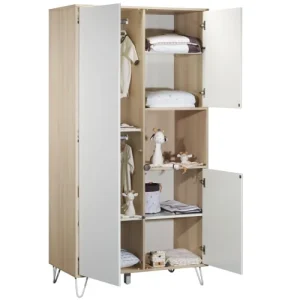 Sauthon Armoire 3 Portes 1 Niche 199x56x101cm Blanc 8