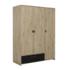 GAMI Armoire 3 Portes 1 Tiroir Chêne Noir 22