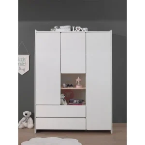 Vipack Armoire 3 Portes Blanc 10