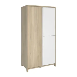 CALICOSY Armoire 3 Portes Bois Et Blanc Bébé – 95 X 185 Cm 15