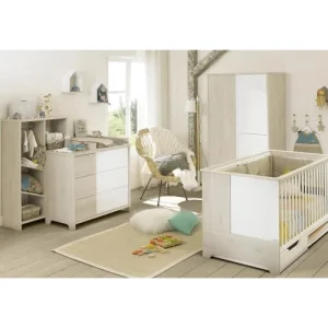 CALICOSY Armoire 3 Portes Bois Et Blanc Enfant – 98 X 185cm 9