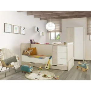 CALICOSY Armoire 3 Portes Bois Et Blanc Enfant – 98 X 185cm 11