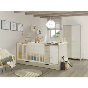 CALICOSY Armoire 3 Portes Bois Et Blanc Enfant – 98 X 185cm 15