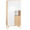 Sauthon Armoire 3 Portes Couleur Bois Et Blanc 14