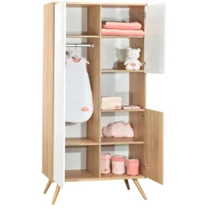 Sauthon Armoire 3 Portes Couleur Bois Et Blanc 10