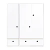 Wookids Armoire 3 Portes Façades Tiroirs Blanc 11