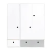 Wookids Armoire 3 Portes Façades Tiroirs Blanc 22