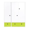 Wookids Armoire 3 Portes Façades Tiroirs Citron Vert 11