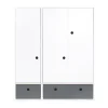 Wookids Armoire 3 Portes Façades Tiroirs Gris Espace 13