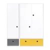 Wookids Armoire 3 Portes Façades Tiroirs Gris Espace-jaune 14