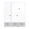 Wookids Armoire 3 Portes Façades Tiroirs Gris Perle 14