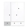 Wookids Armoire 3 Portes Façades Tiroirs Gris Perle-blanc 13