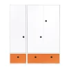 Wookids Armoire 3 Portes Façades Tiroirs Orange 16