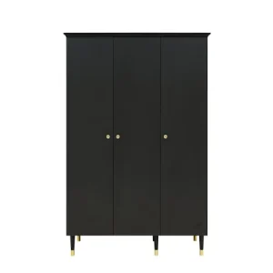 Bopita Armoire 3-portes Noir Mat En MDF Et Panneaux De Particules 11