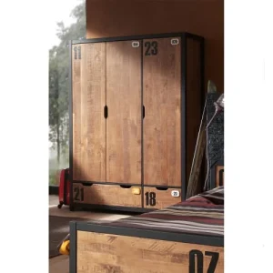 Vipack Armoire 3 Portes Noir Naturel 8