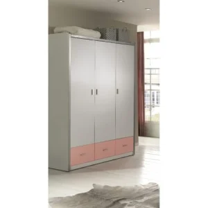 Vipack Armoire 3 Portes Rose 9