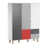 VOX Armoire 3 Portes Rouge 19