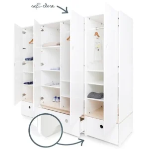 Wookids Armoire 4 Portes Blanc 12