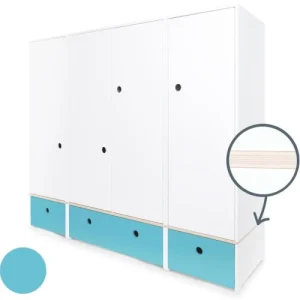 Wookids Armoire 4 Portes Bleu Paradis 10