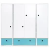 Wookids Armoire 4 Portes Bleu Paradis 20