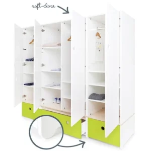 Wookids Armoire 4 Portes Citron Vert 12