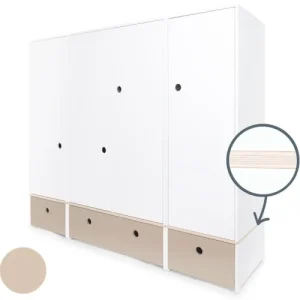 Wookids Armoire 4 Portes Gris Chaud 10