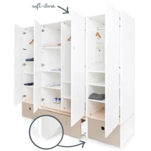 Wookids Armoire 4 Portes Gris Chaud 12