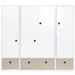 Wookids Armoire 4 Portes Jaune Et Gris 16