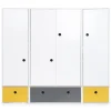 Wookids Armoire 4 Portes Jaune Et Gris 20