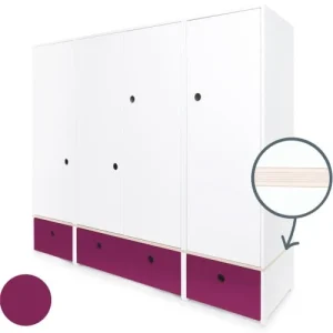 Wookids Armoire 4 Portes Prune 10