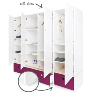 Wookids Armoire 4 Portes Prune 12