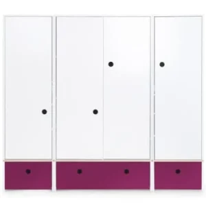 Wookids Armoire 4 Portes Rouge 18