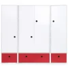 Wookids Armoire 4 Portes Rouge 14