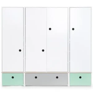 Wookids Armoire 4 Portes Blanc 18