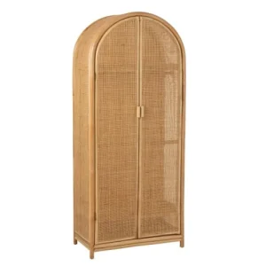 CALICOSY Armoire Avec 2 Portes En Rotin Naturel 12