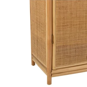 CALICOSY Armoire Avec 2 Portes En Rotin Naturel 18