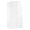 BabyPrice Armoire Bébé 2 Portes 175x85x56cm En Bois Blanc 11