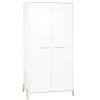 BabyPrice Armoire Bébé 2 Portes 175x88x56cm En Bois Blanc 16