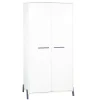 BabyPrice Armoire Bébé 2 Portes 175x88x56cm En Bois Blanc 11