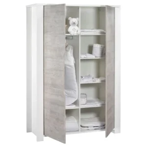 Sauthon Armoire Bébé 2 Portes 191x130x58cm En Bois Blanc 8