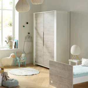 Sauthon Armoire Bébé 2 Portes 191x130x58cm En Bois Blanc 12