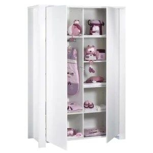 Sauthon Armoire Bébé 2 Portes 191x130x58cm En Bois Blanc 8