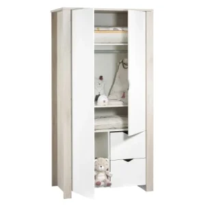 Sauthon Armoire Bébé 2 Portes 193x99x57cm En Bois Blanc 7