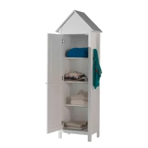 Terre De Nuit Armoire Cabane 1 Porte En Bois Blanc 192cm 7