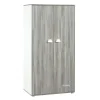 BabyPrice Armoire Chambre 2 Portes 168x85x57cm En Bois Gris Foncé 20