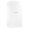 BabyPrice Armoire Chambre 2 Portes 175x85x56cm En Bois Blanc 13